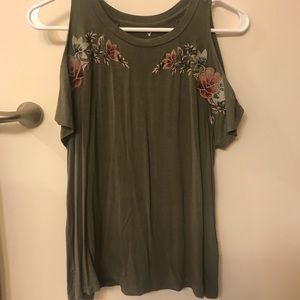 Green off the shoulder top